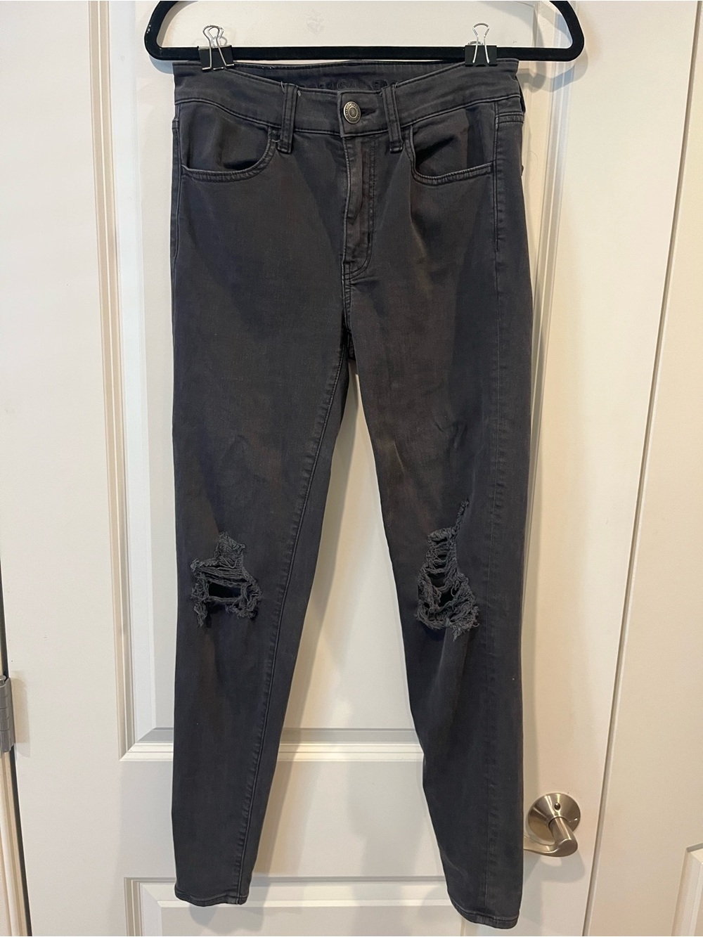 American Eagle Outfitters Black High-Rise Super Stretch Jeans